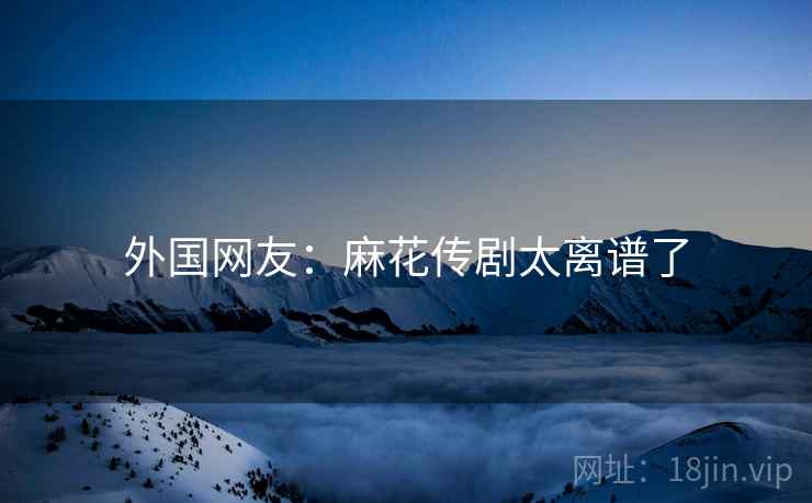 外国网友：麻花传剧太离谱了